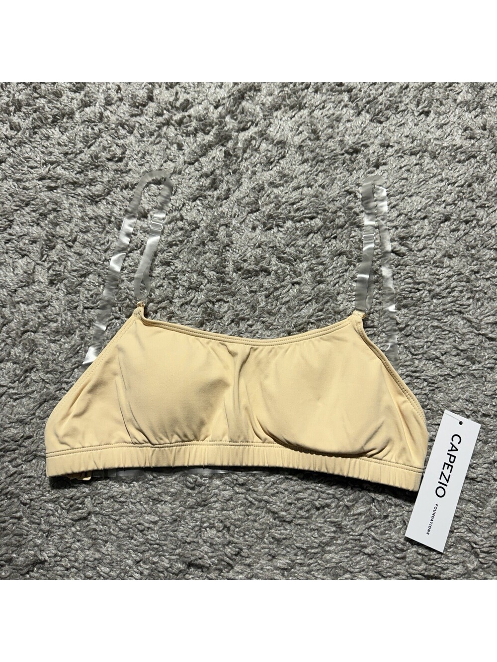 NWT Capezio Women's Clear Nude Seamless Back Bra Transition Straps Size Small
